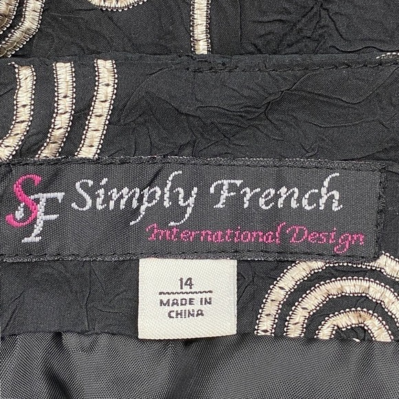 SIMPLY French Black Geometric Asymmetrical Skirt - Picture 8 of 11